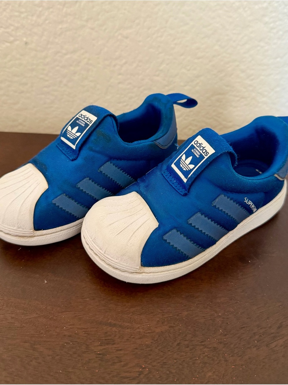 adidas Kids Royal Blue Slip-On Superstar Sneakers
